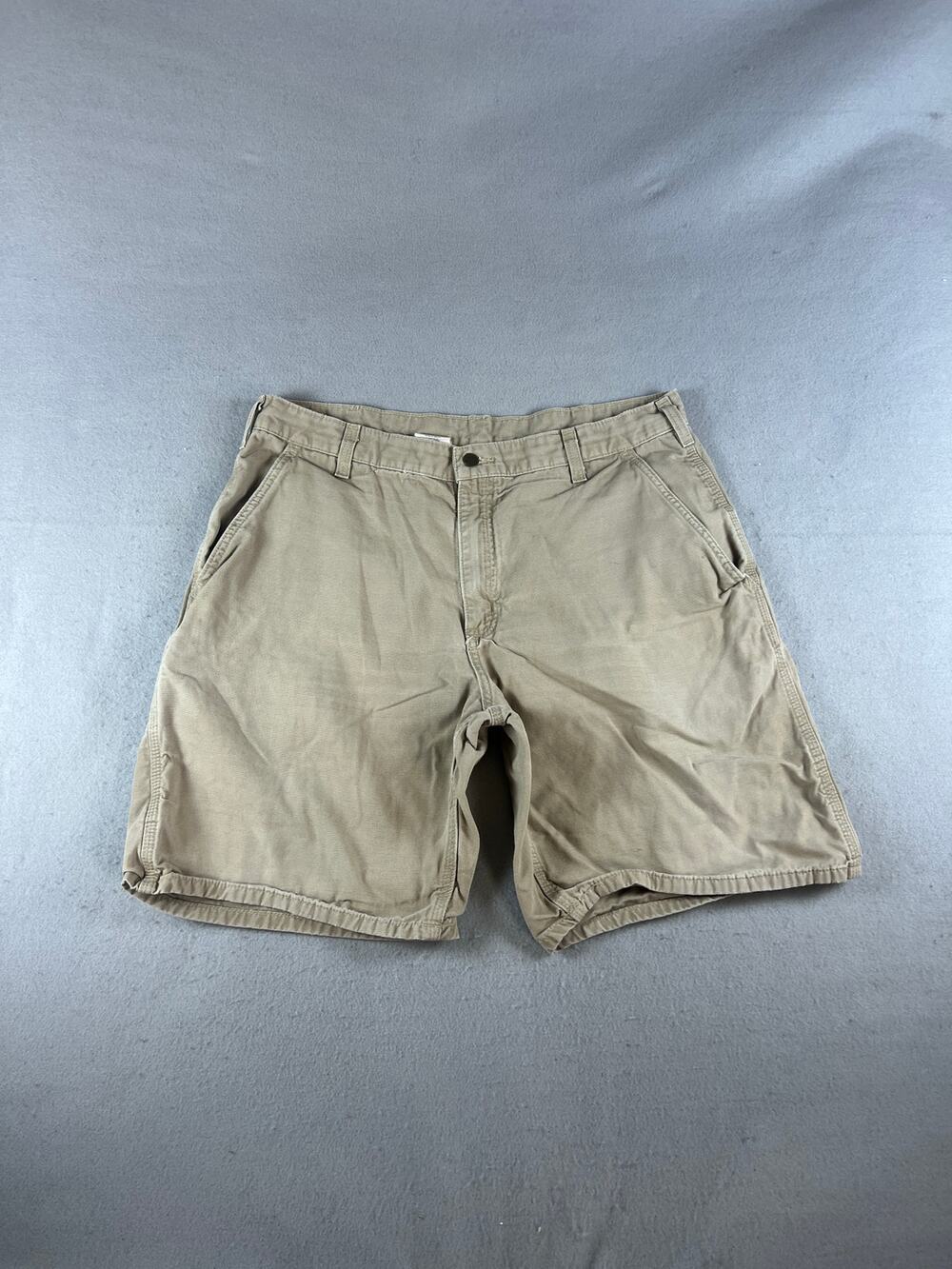 Carhartt Hamilton Shorts Mens 38 Tan Cotton Canvas Cargo Utility Workwear B203
